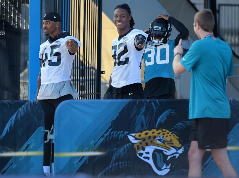 Jaguars rookie edge rusher Jordan Smith (92) was all smiles during training camp. But a crowded depth chart and the need to get bigger and stronger kept him inactive for the first 14 weeks of the season.