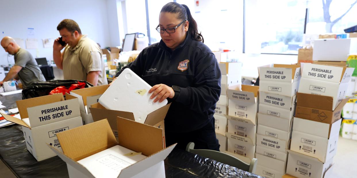 Coronavirus volunteer testing supplies