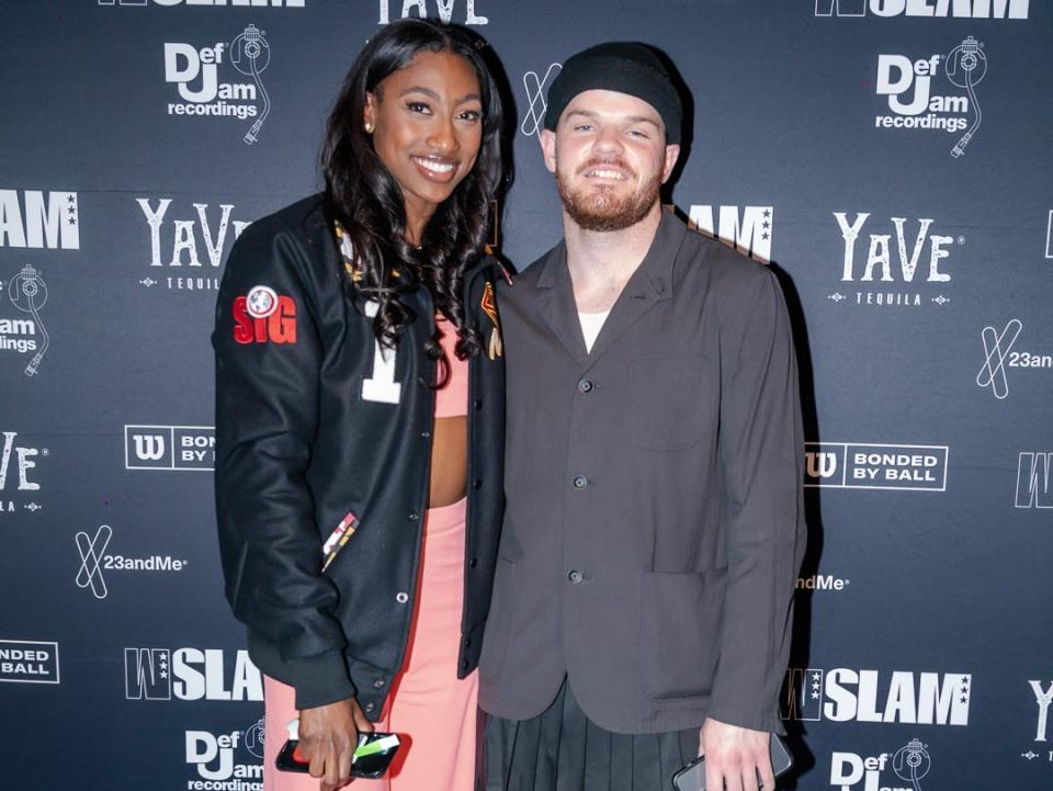 Thomas (right) with Diamond Miller, the No. 2 overall pick of the 2023 WNBA Draft.