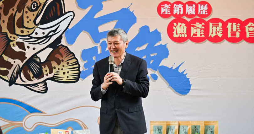 協辦單位台北迪化商圈發展促進會徐慶棋理事長致詞（圖／臺北魚市提供）。