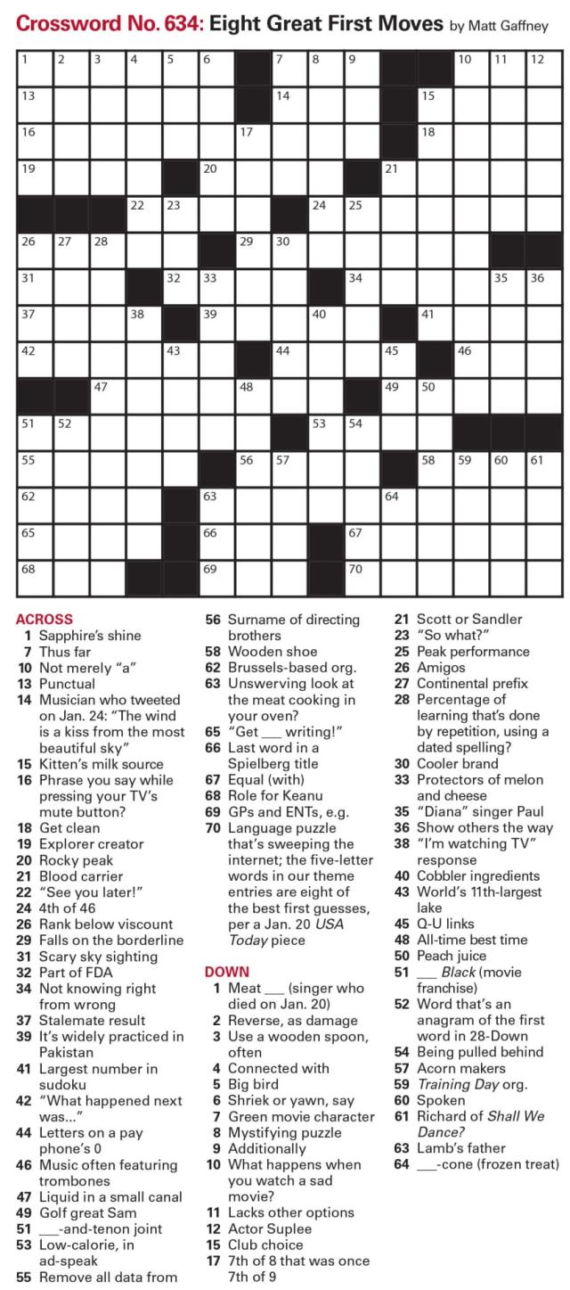 Puzzles: Printable Crossword - Issue: February 18, 2022