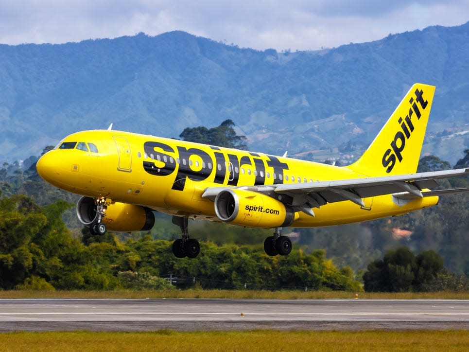 Spirit Airlines A319 aircraft.