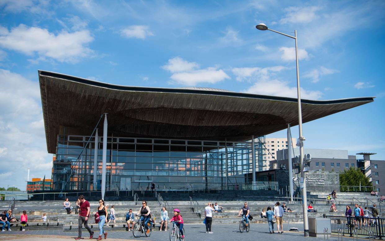 A general view of the Senedd, home of the Welsh National Assembly, in Cardiff Bay, s
