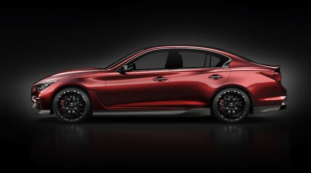 A 560bhp high-performance variant, the Q50 Eau Rouge, is likely to see production too.