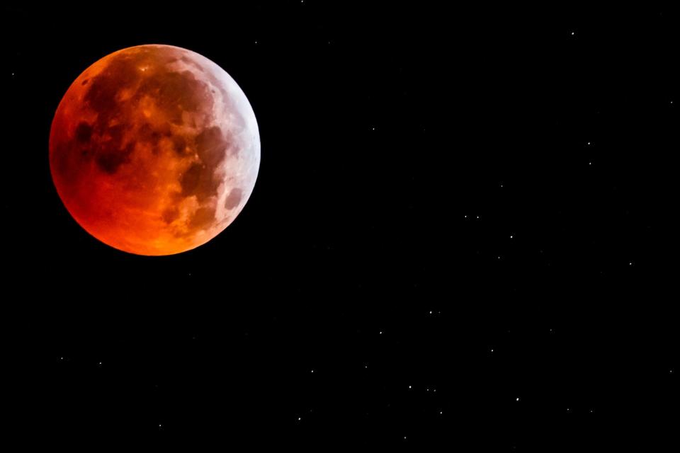 The 'super blood wolf moon' in Allaman, Switzerland (EPA)