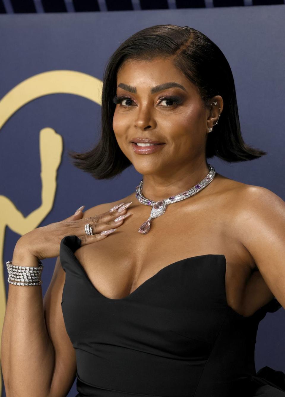 los angeles, california february 24 taraji p henson attends the 30th annual screen actors guild awards at shrine auditorium and expo hall on february 24, 2024 in los angeles, california photo by frazer harrisongetty images