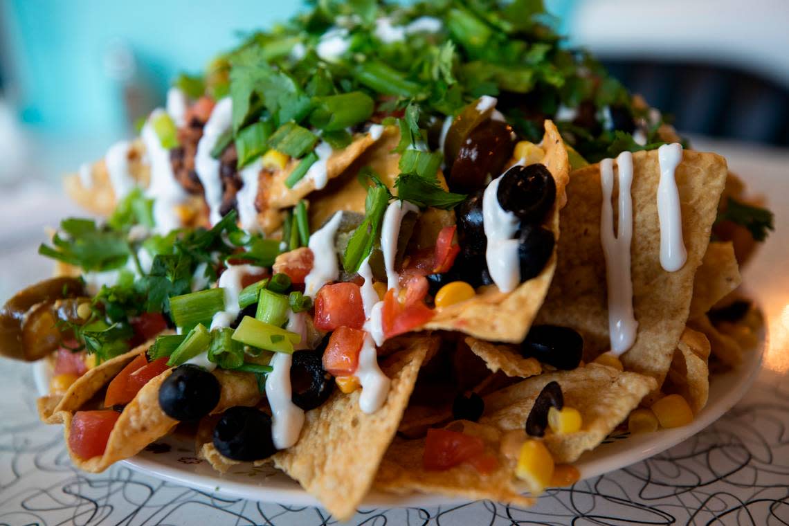 The Nacho Supremo at Spiral Diner and Bakery on Magnolia Avenue.