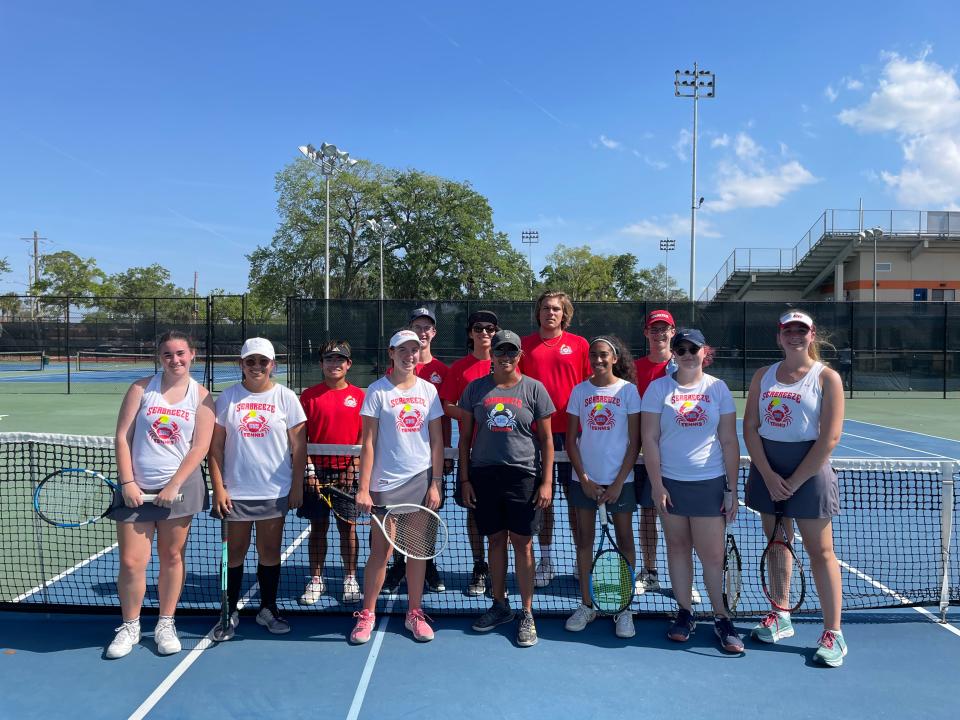 Trishna Patel (front middle) enjoyed her first season as Seabreeze High School's head tennis coach last spring.