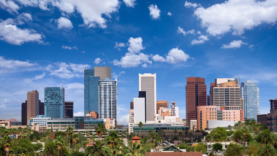 Skyline of downtown Phoenix, Arizona.