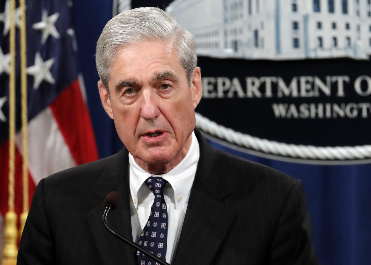 Special Counsel Robert Mueller speaks at the Department of Justice in Washington on May 29, 2019. (Photo: Carolyn Kaster/AP)