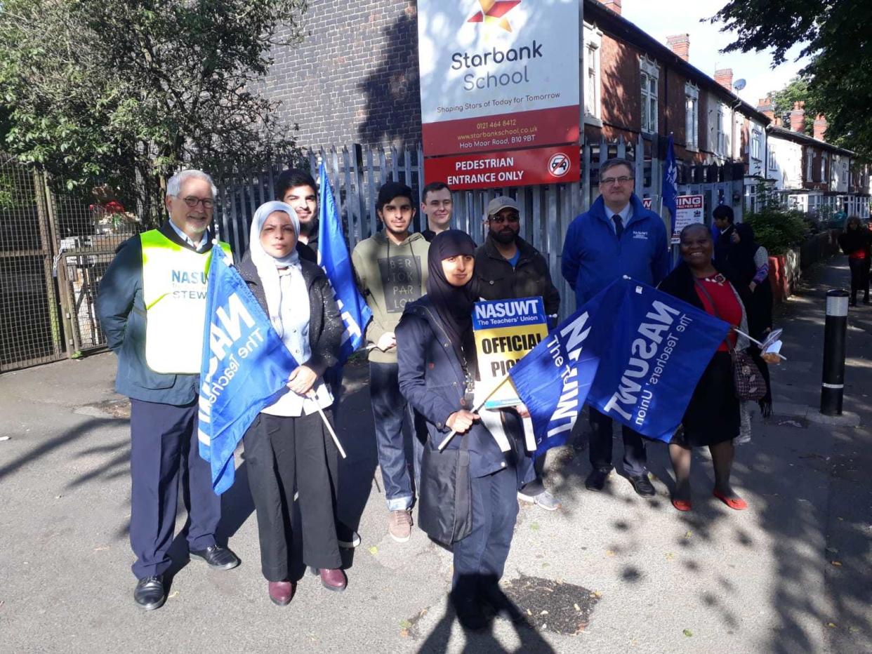 Teachers take part in industrial action to express their concern over pupil "indiscipline" and measures to safeguard staff. (PA)