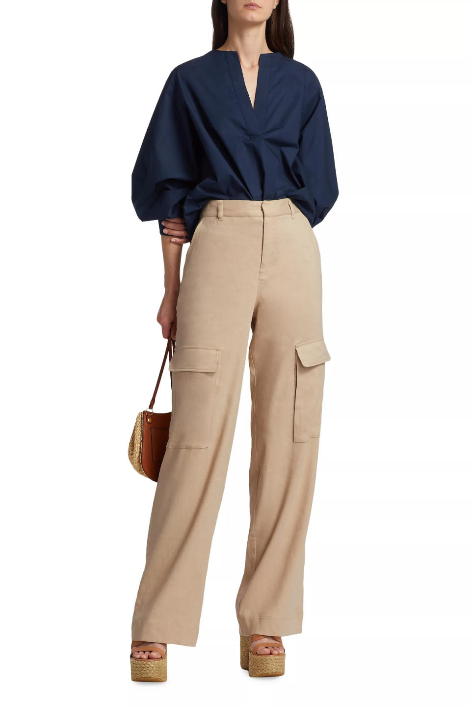 Frame Linen-Blend Cargo Pants