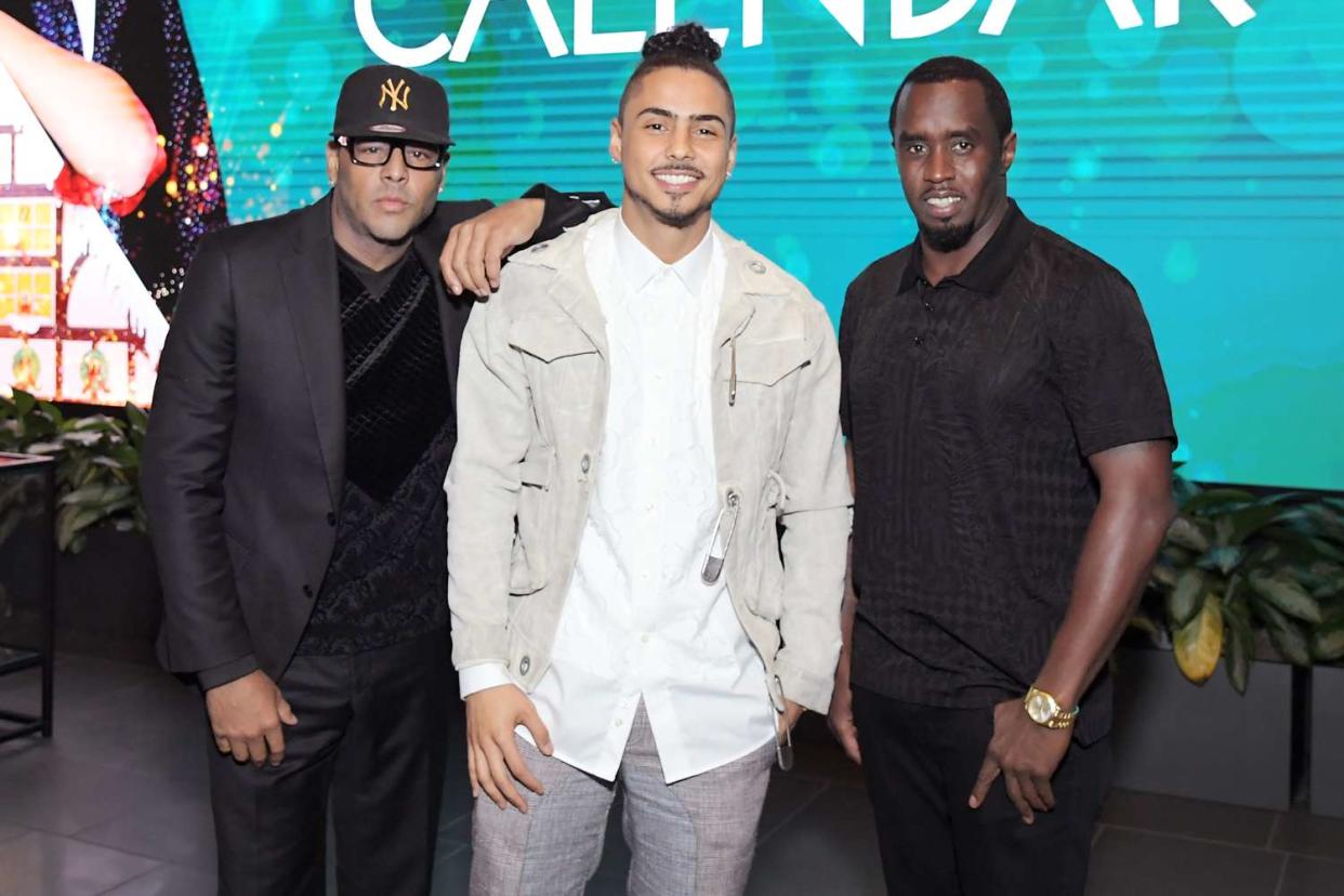 <p>Charley Gallay/Getty</p> Al B. Sure!, Quincy Brown and Sean "Diddy" Combs in Los Angeles in October 2018
