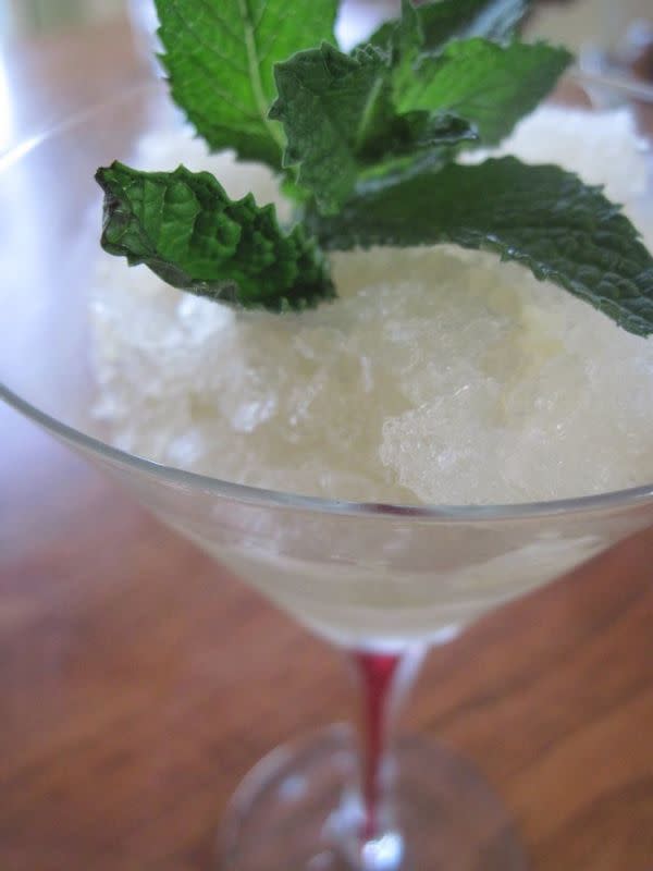 <p>Moore or Less Cooking</p><p>If you're out in the warm sun at Churchill Downs, you may want your Mint Julep a little frosty. <a href="http://mooreorlesscooking.com/2012/05/06/mint-julep-granita-for-the-kentucky-derby/" rel="nofollow noopener" target="_blank" data-ylk="slk:Get the recipe HERE!;elm:context_link;itc:0;sec:content-canvas" class="link ">Get the recipe HERE!</a></p>