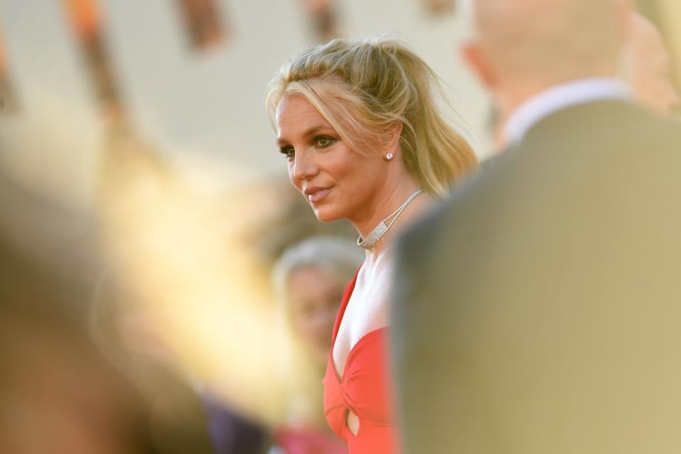 Spears arrives for the premiere of Once Upon a Time... in Hollywood at the TCL Chinese Theatre in Hollywood on July 22, 2019.