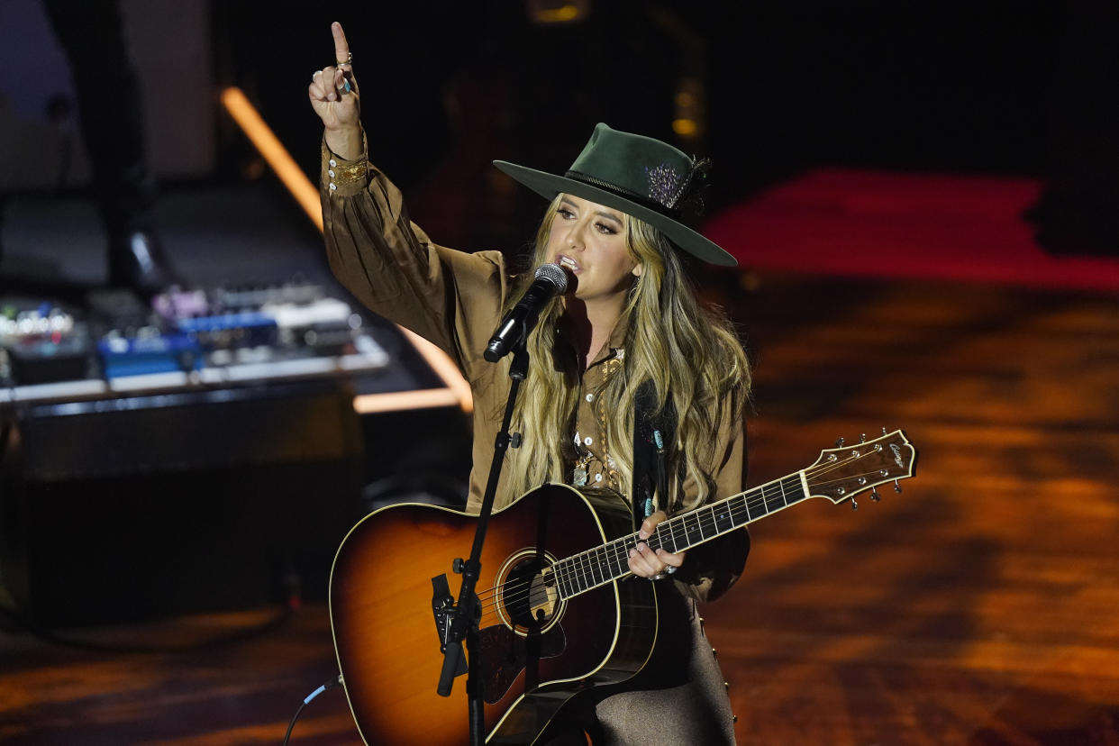 Lainey Wilson performs during the Academy of Country Music Honors award show Wednesday, Aug. 24, 2022, in Nashville, Tenn. (AP Photo/Mark Humphrey)