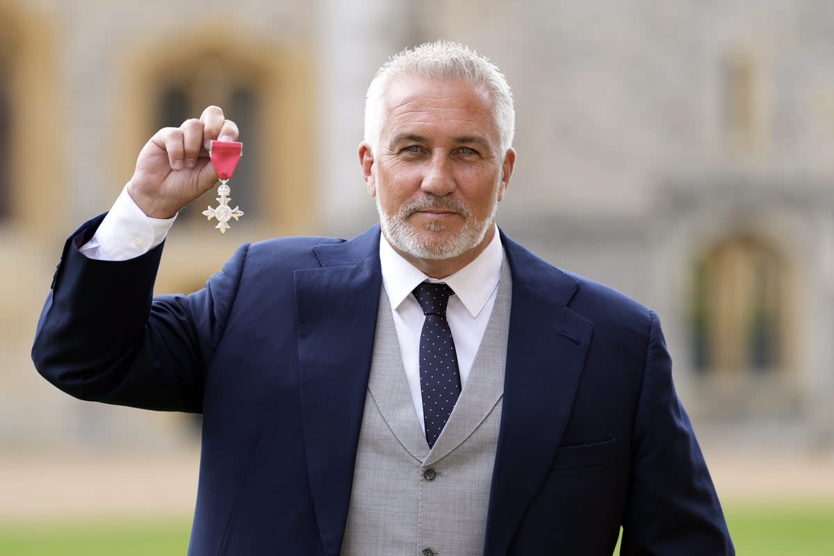 Paul Hollywood was made an MBE at an investiture ceremony at Windsor Castle on Wednesday (Andrew Matthews / PA)