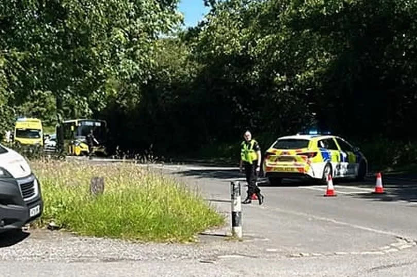 The girl was rushed to hospital from the scene on Wigan Road