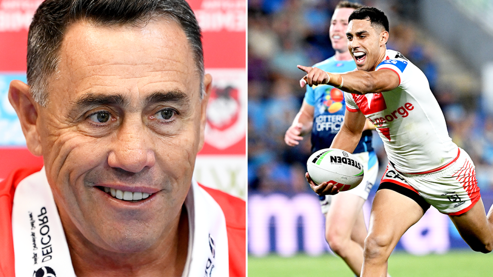 Shane Flanagan (pictured left) took a cheeky dig at the doubters after the Dragons and Tyrell Sloan (pictured right) were brilliant in their opening NRL match. (Getty Images)