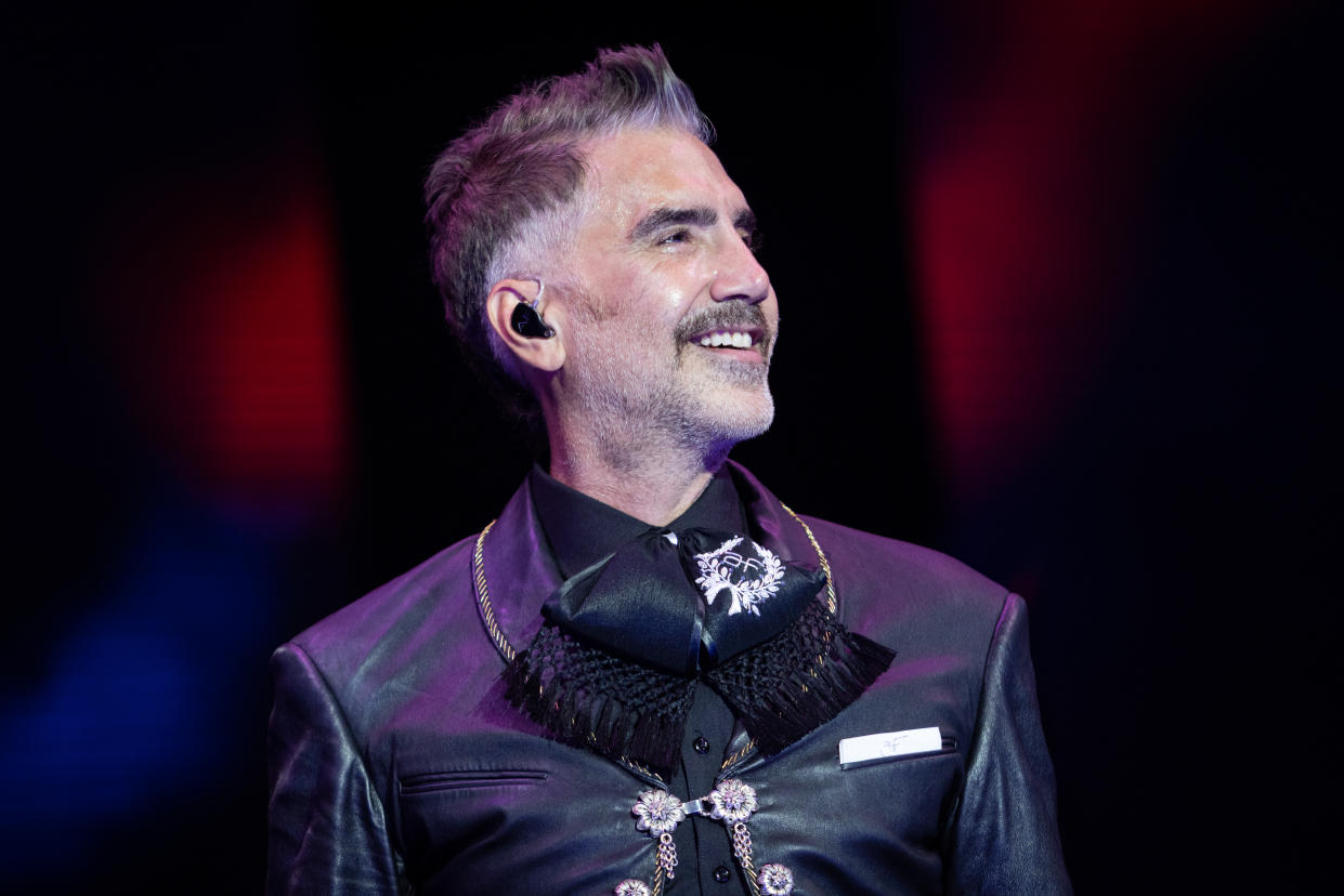 MADRID, SPAIN - JUNE 17: Alejandro Fernandez performs on stage at WiZink Center on June 17, 2023 in Madrid, Spain. (Photo by Aldara Zarraoa/Redferns)