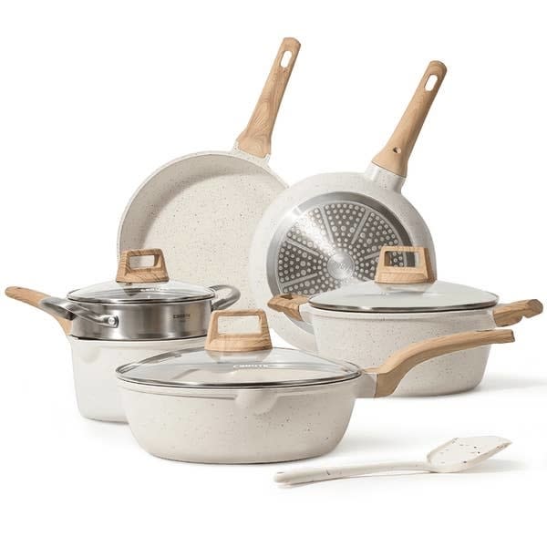 Nonstick Pots and Pans Set 5 Piece Nonstick Cookware Set Stay Cool Handles, Dishwasher  Safe Dorm Room Essentials Cookware Set, Includes Fry Pans, Saucepan/Pot and  Lids College Essentials Kitchen Set - Yahoo