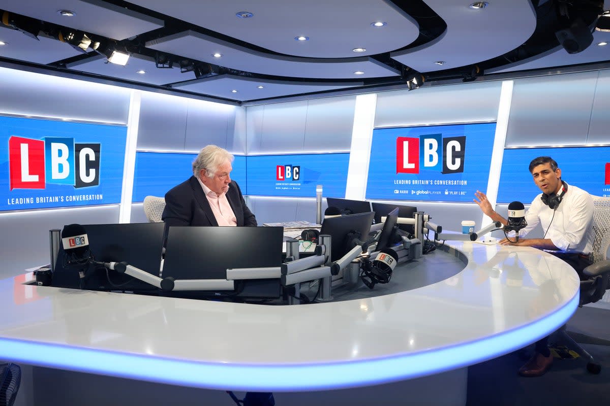 Rishi Sunak on a previous LBC phone-in with Nick Ferrari in August 2023 (Rory Arnold/No 10 Downing Street)