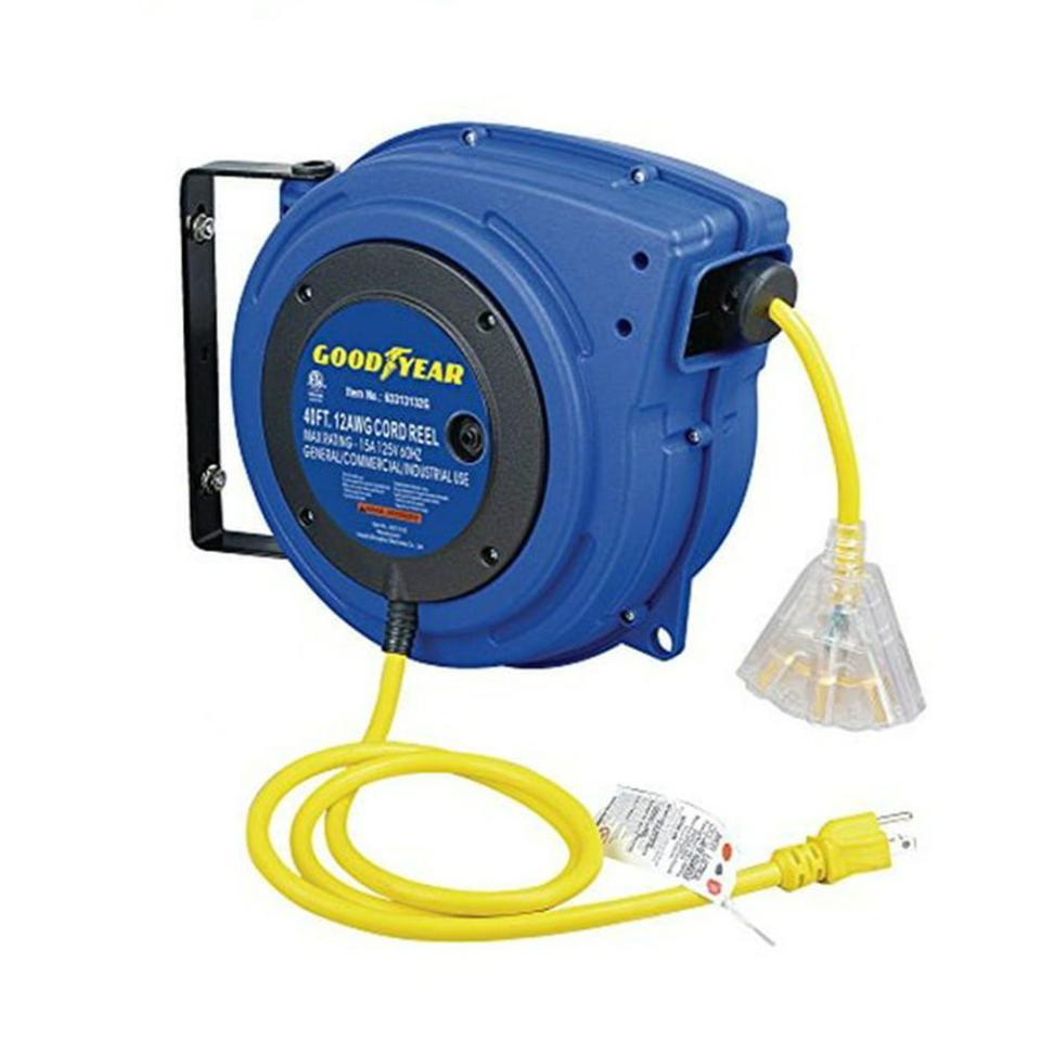 <p><a href="https://go.redirectingat.com?id=74968X1596630&url=https%3A%2F%2Fwww.walmart.com%2Fip%2FGoodyear-Extension-Cord-Reel-Heavy-Duty-40-ft-12AWG-3C-SJTOW-Triple-Tap-with-LED-Lighted-Connector%2F552482642&sref=https%3A%2F%2Fwww.popularmechanics.com%2Fhome%2Ftools%2Fg36739965%2Fbest-extension-cords%2F" rel="nofollow noopener" target="_blank" data-ylk="slk:Shop Now;elm:context_link;itc:0;sec:content-canvas" class="link ">Shop Now</a></p><p>Extension Cord Reel</p><p>walmart.com</p><p>$129.99</p>