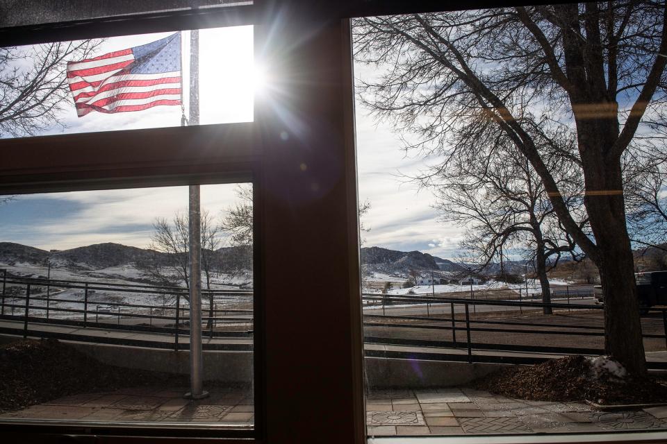 Sun shines through the front windows at Livermore Elementary School in Livermore on Dec. 4.