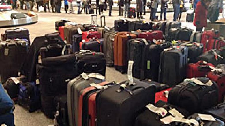 A several-hour freeze on incoming North American flights at Pearson International Airport in Toronto caused a baggage backlog, which, officials warned could take several days to resolve.