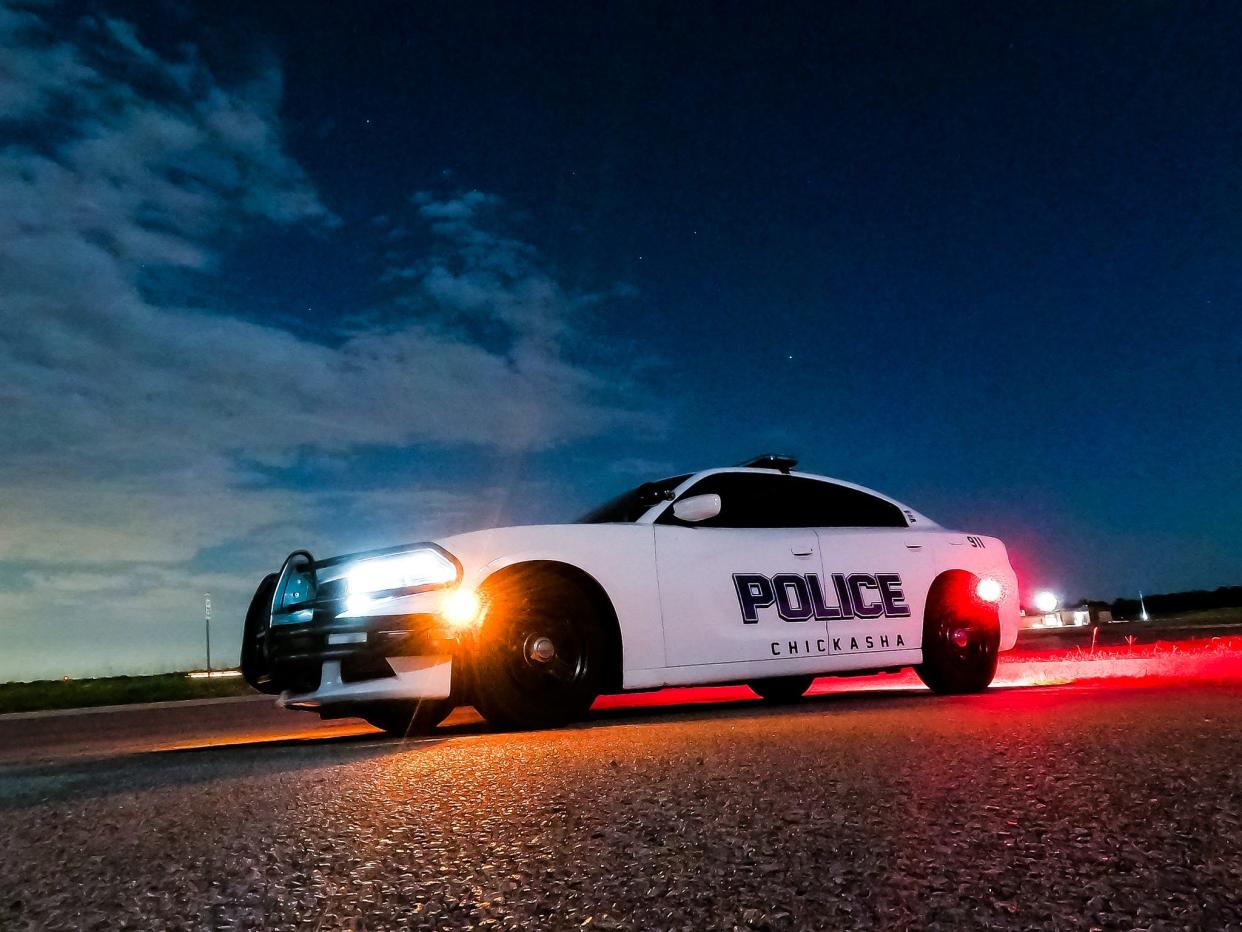 A police car driven by an officer with the Chickasha Police Department as shown in September 2022. PROVIDED.