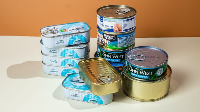 group of canned fish