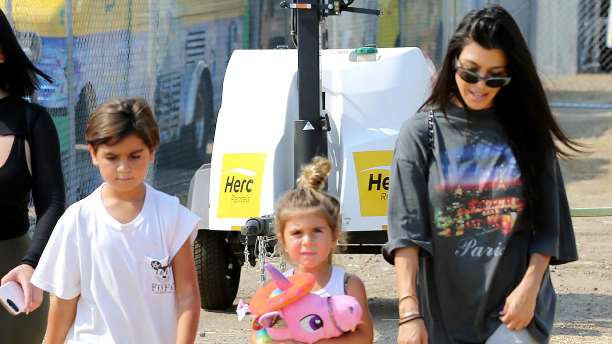 Mandatory Credit: Photo by Broadimage/Shutterstock (9038228s)Kourtney Kardashian, Penelope Disick, Mason Disick36th Annual Malibu Chili Cook-Off, Los Angeles, USA - 02 Sep 2017Scott Disick steps out with mystery girl at chili festival.