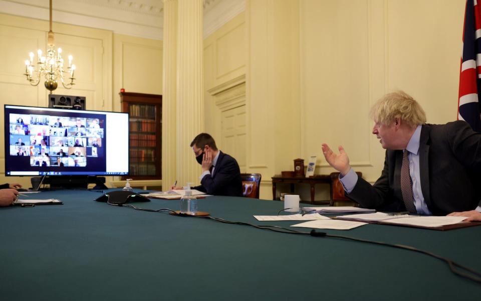 rime Minister Boris Johnson chairs the weekly Cabinet Meeting virtually from 10 Downing Street - Pippa Fowles / No10 Downing Street