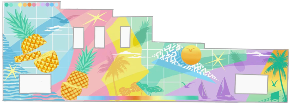 "Pineapple Paradise" rendering by South Florida artist Grabster.