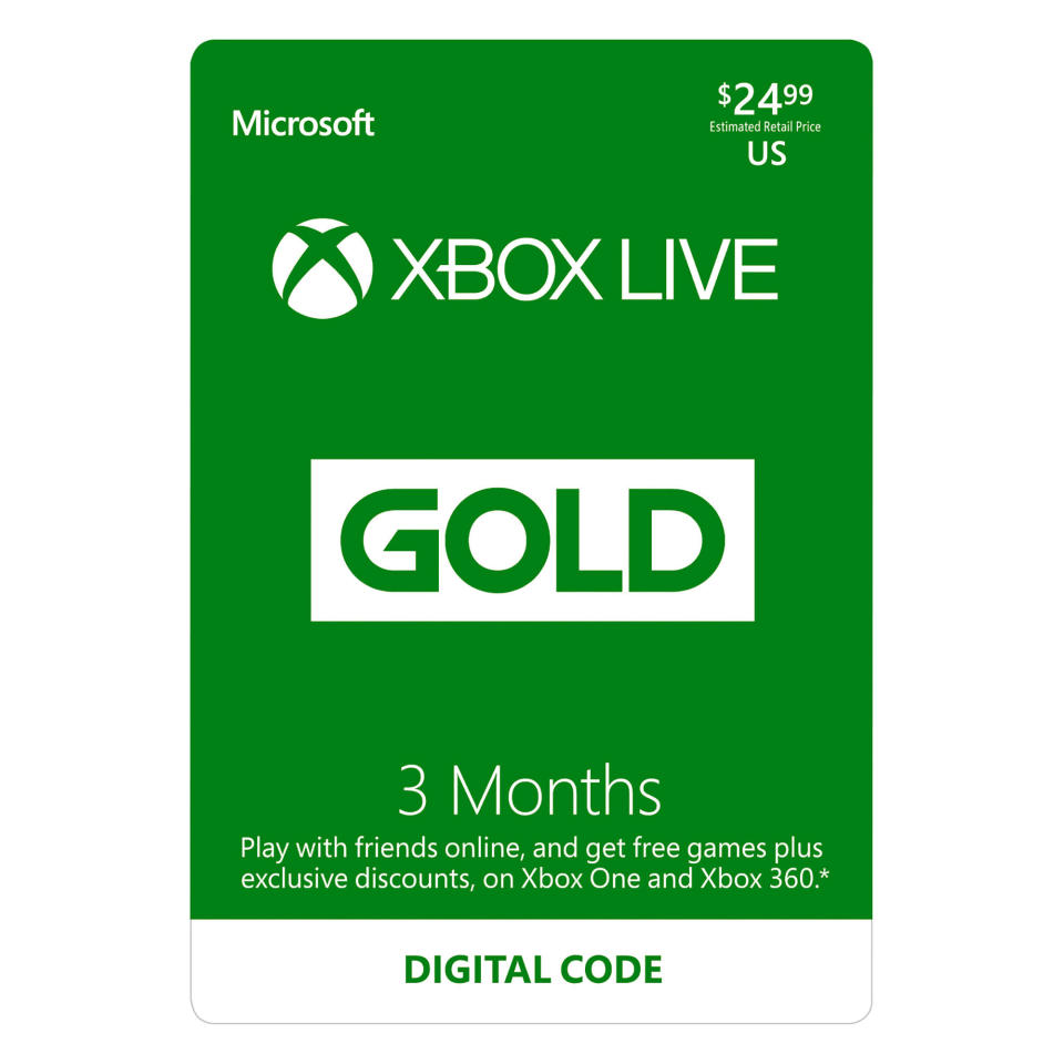 Xbox Live Gold lets gamers join a community network where they can collaborate <i>and</i> compete with others. Gamers can find people to play using clubs and groups.&nbsp;<a href="https://fave.co/2Xz6kls" target="_blank" rel="noopener noreferrer"><strong>For Black Friday, Walmart's offering a three-month Xbox Live membership for $15, down from $25</strong></a>.&nbsp;