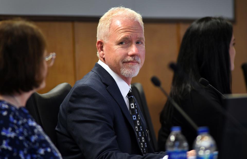 Brevard school board member Gene Trent, pictured in December 2022,  brought forward a motion to adopt a list of nearly 300 books to ban.at the Nov. 14, 2023, meeting.