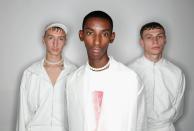<p>Ben Cottrell and Matthew Dainty – the duo behind minimalistic brand COTTWEILER – have been around since 2010. But the duo have been taking their time in the industry; a wise move considering the amount of designers that disappear after a few seasons. Their classically British ethos has led to a reworking of the UK’s top sportswear emblems. Shell-suits and track tops have all been given the COTTWEILER treatment (which includes a small dose of fetishism). “We have been very careful about how fast the brand grows. You only get one shot,” they told <i>Esquire</i>. That way of thinking has landed them the 2017 International Woolmark Prize along with a slew of celeb fans including FKA Twigs and Skepta.<br><i>[Photo: Getty]</i> </p>