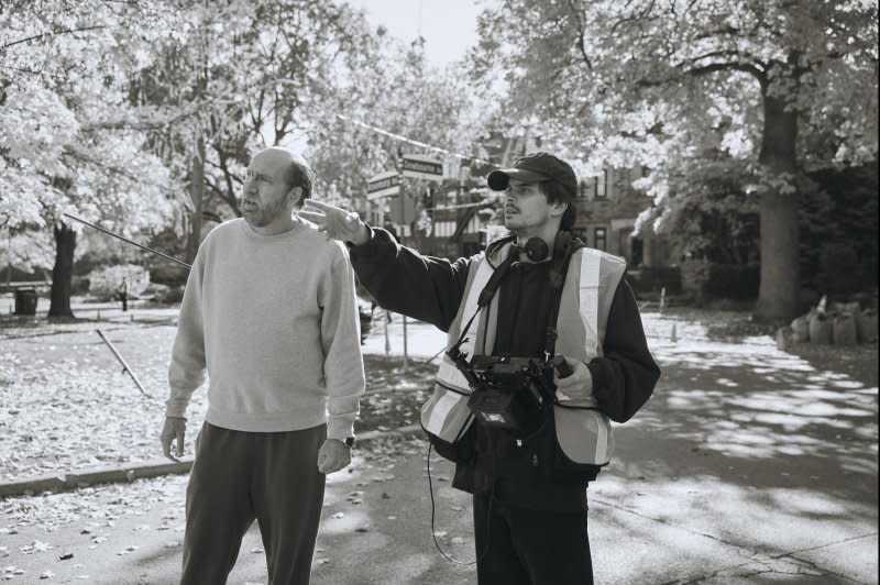 Kristoffer Borgli (R) directs Nicolas Cage. Photo courtesy of A24