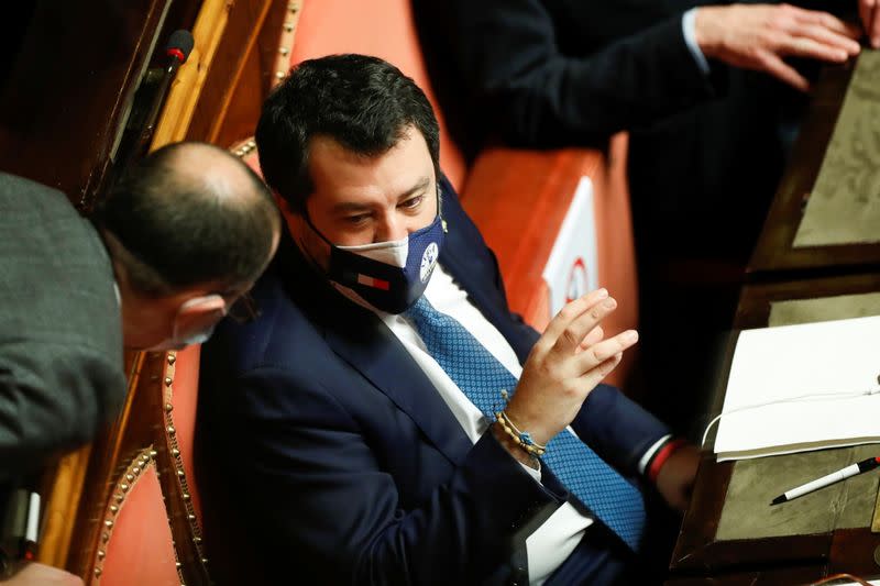 Italian PM Conte faces a confidence vote at the upper house of parliament, in Rome