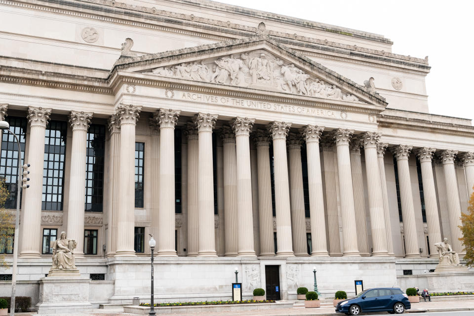 The National Archives building in Washington, D.C. (Michael Brochstein/SOPA Images/LightRocket via Getty Images)