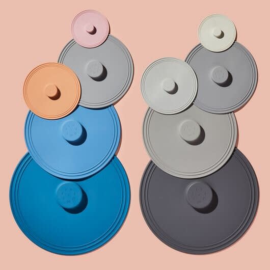 Five Two Silicone Lids in various sizes and colors