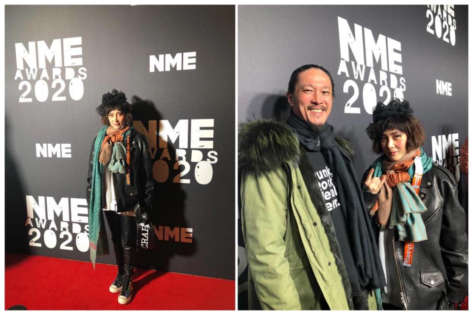 何超儀和老公陳子聰前往英國出席NME頒獎典禮。（圖／Drill Team 162）