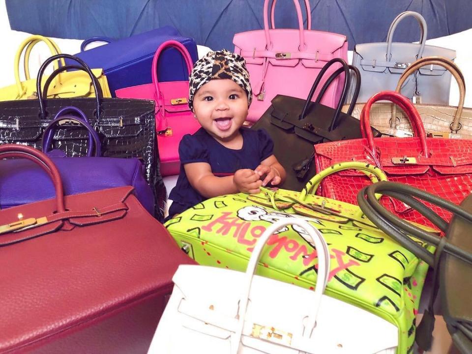 <a href="https://people.com/parents/khloe-kardashian-daughter-true-birkin-bags-photo-criticism/" rel="nofollow noopener" target="_blank" data-ylk="slk:Though Khloé caught heat;elm:context_link;itc:0;sec:content-canvas" class="link ">Though Khloé caught heat</a> for her throwback pic of True surrounded by Birkins, many were probably jealous of the tiny tot's swag. 