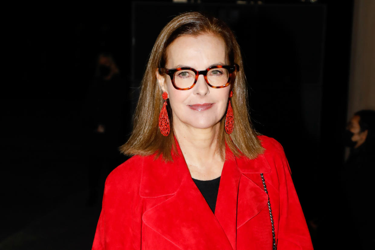 PARIS, FRANCE - JANUARY 25: (EDITORIAL USE ONLY - For Non-Editorial use please seek approval from Fashion House) Carole Bouquet attends the Chanel Haute Couture Spring/Summer 2022 show as part of Paris Fashion Week on January 25, 2022 in Paris, France. (Photo by Stephane Cardinale - Corbis/Corbis via Getty Images)