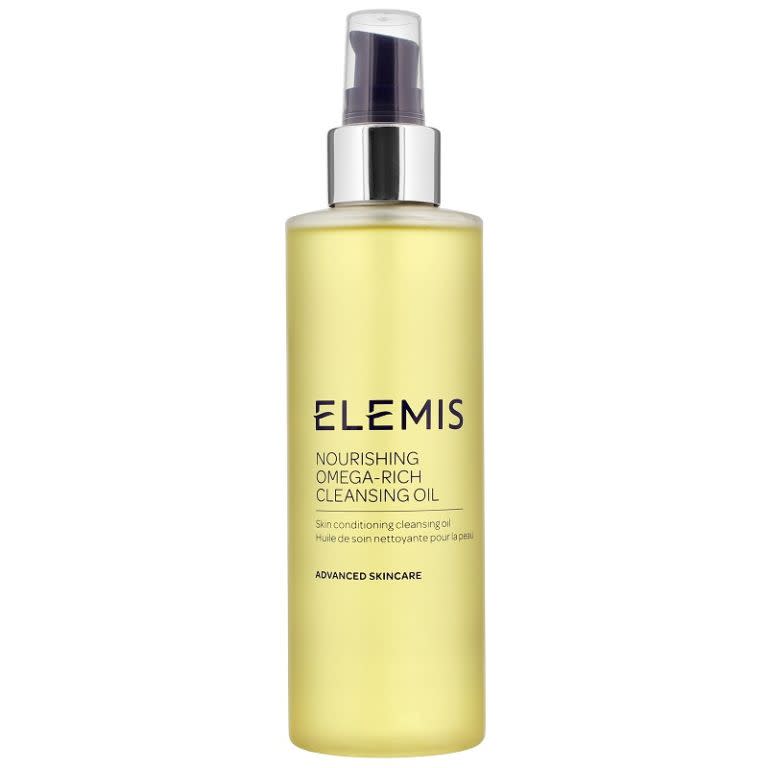 <p><a rel="nofollow noopener" href="https://www.johnlewis.com/elemis-nourishing-omega-rich-cleansing-oil-200ml/p2507097" target="_blank" data-ylk="slk:John Lewis;elm:context_link;itc:0;sec:content-canvas" class="link ">John Lewis</a> - £31</p><p>Filled to the brim with 90% natural oils, including ultra-hydrating omega-9, this emulsifies on contact with water to leave skin glowing. It's so nourishing, that following up with serums and moisturisers is an option, not a necessity. </p>