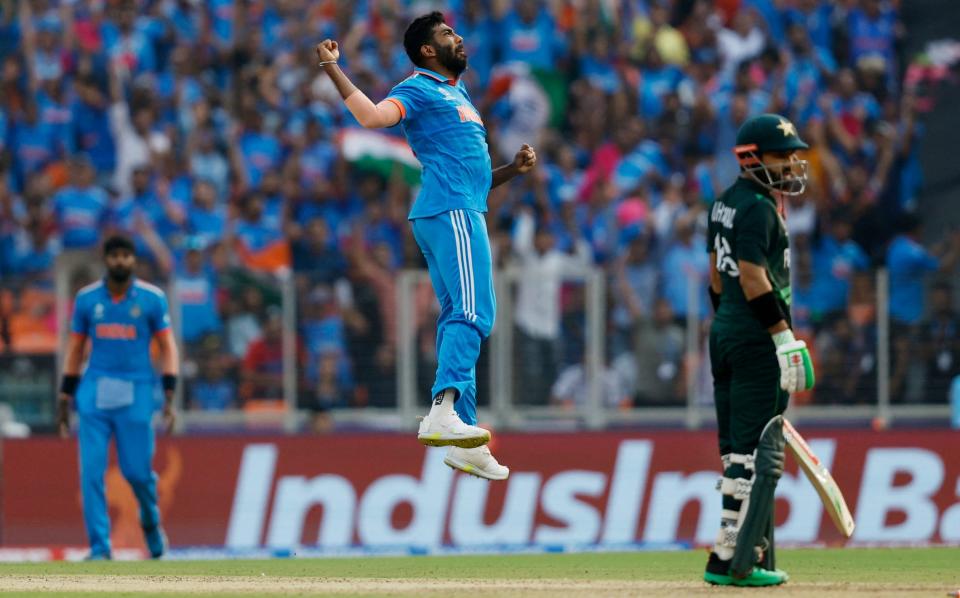 Jasprit Bumrah jumps for joy