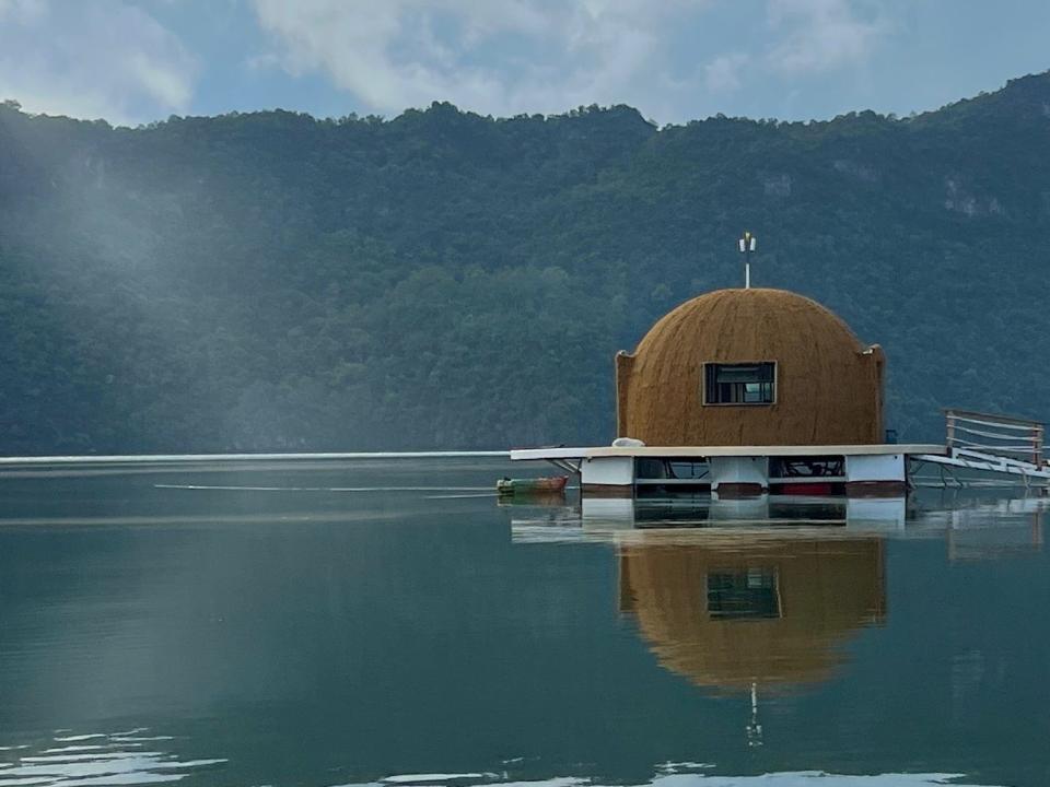 The coconut home as viewed from a distance.