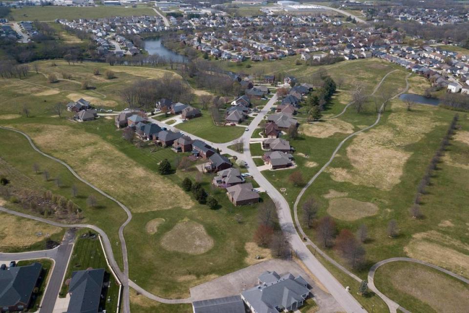 The land that used to be Duckers Lake golf course in Frankfort, Kentucky, Saturday, March 30, 2024. The land was bought by Franklin County in 2022 for $850,000. Now the county may sell it to developers for as much as $1.3 million.