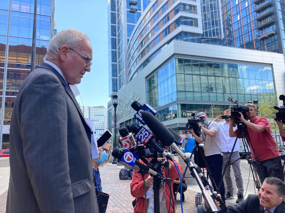 Defense attorney Kevin Reddington promises a "vigorous" appeal after the conviction of Jasiel Correia in Boston on May 14, 2021.