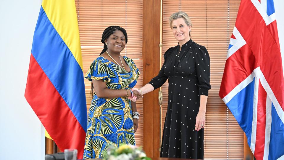 Sophie Duchess of Edinburgh poses for a photo with Vice President of Colombia, Francia Marquez